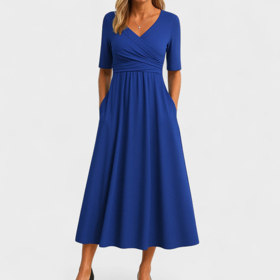 Angela™ | Wrap-Effect Midi Dress