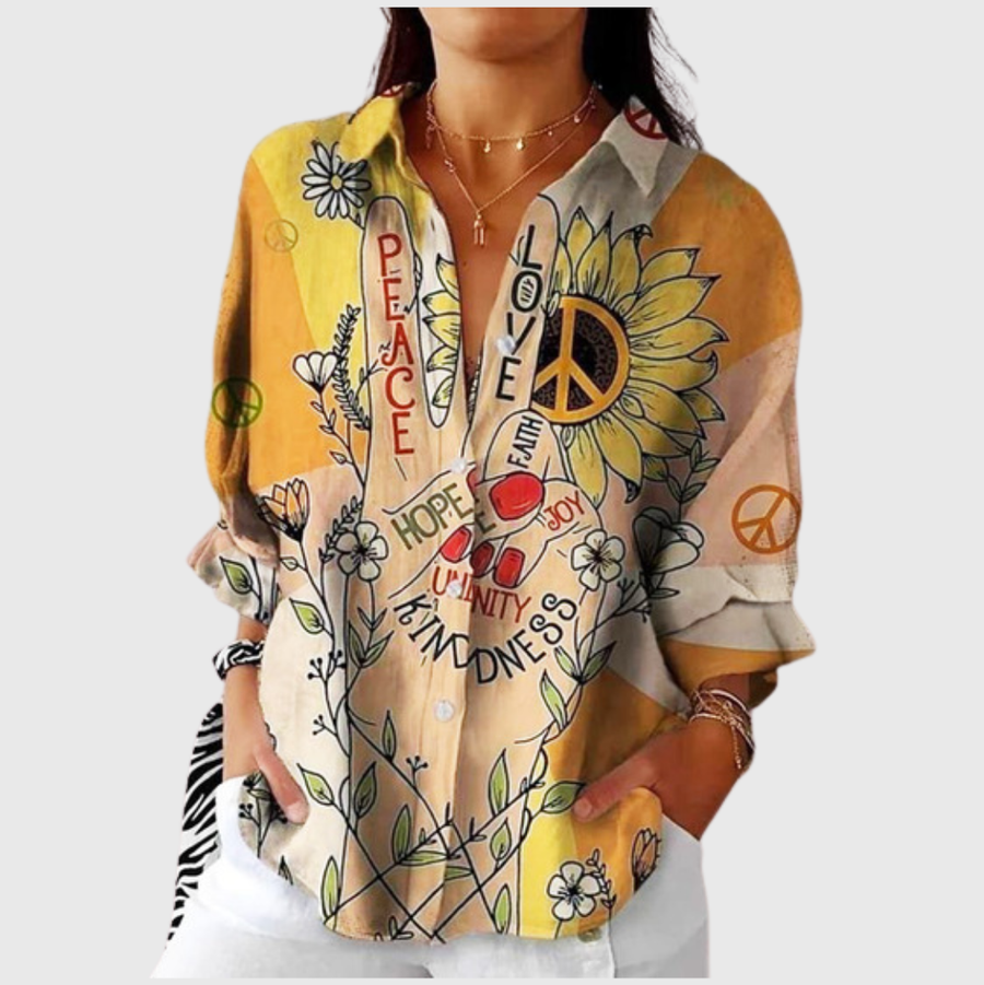 Renee™ | Peace Print Blouse