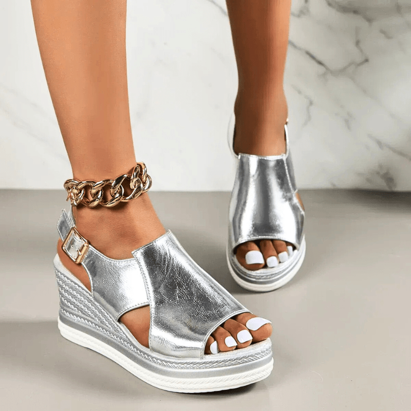 Karen™ | Metallic Comfort Sandals