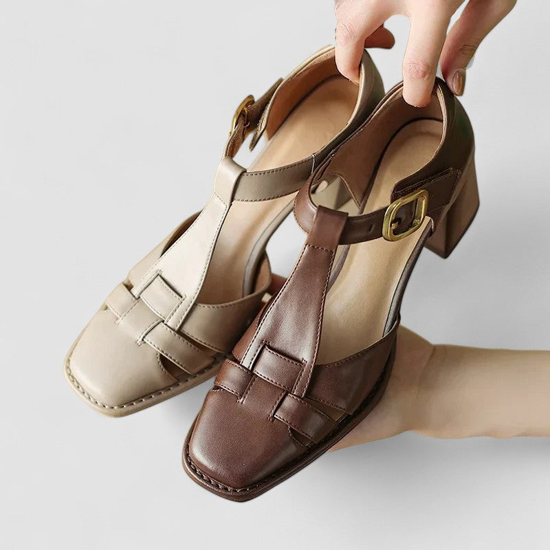 Kara™ | T-Strap Block Heel Sandals
