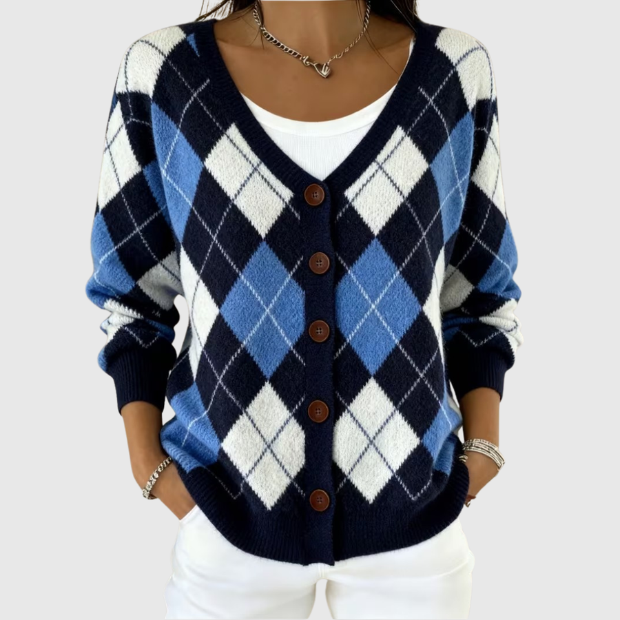 Jacinta™ | Argyle Button Cardigan