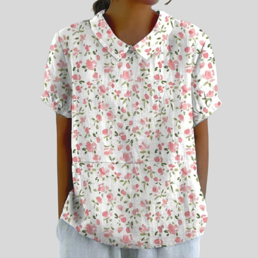 Julie™ | Floral Polo Collar Top