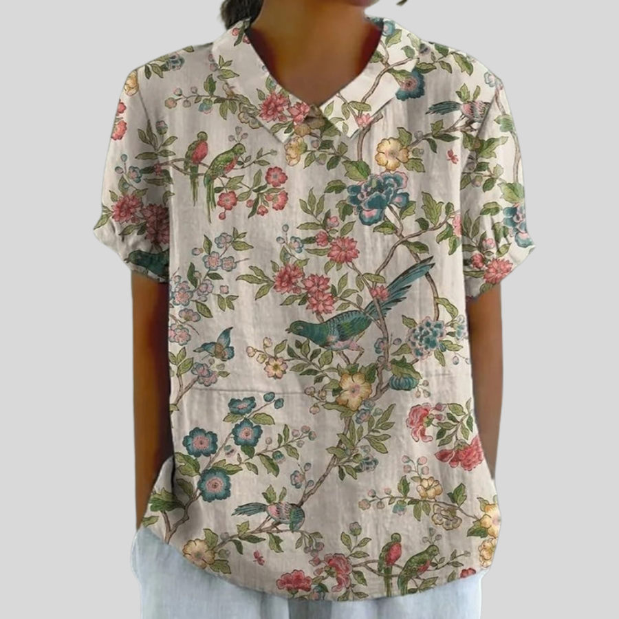 Yvette™ | Bird & Floral Top