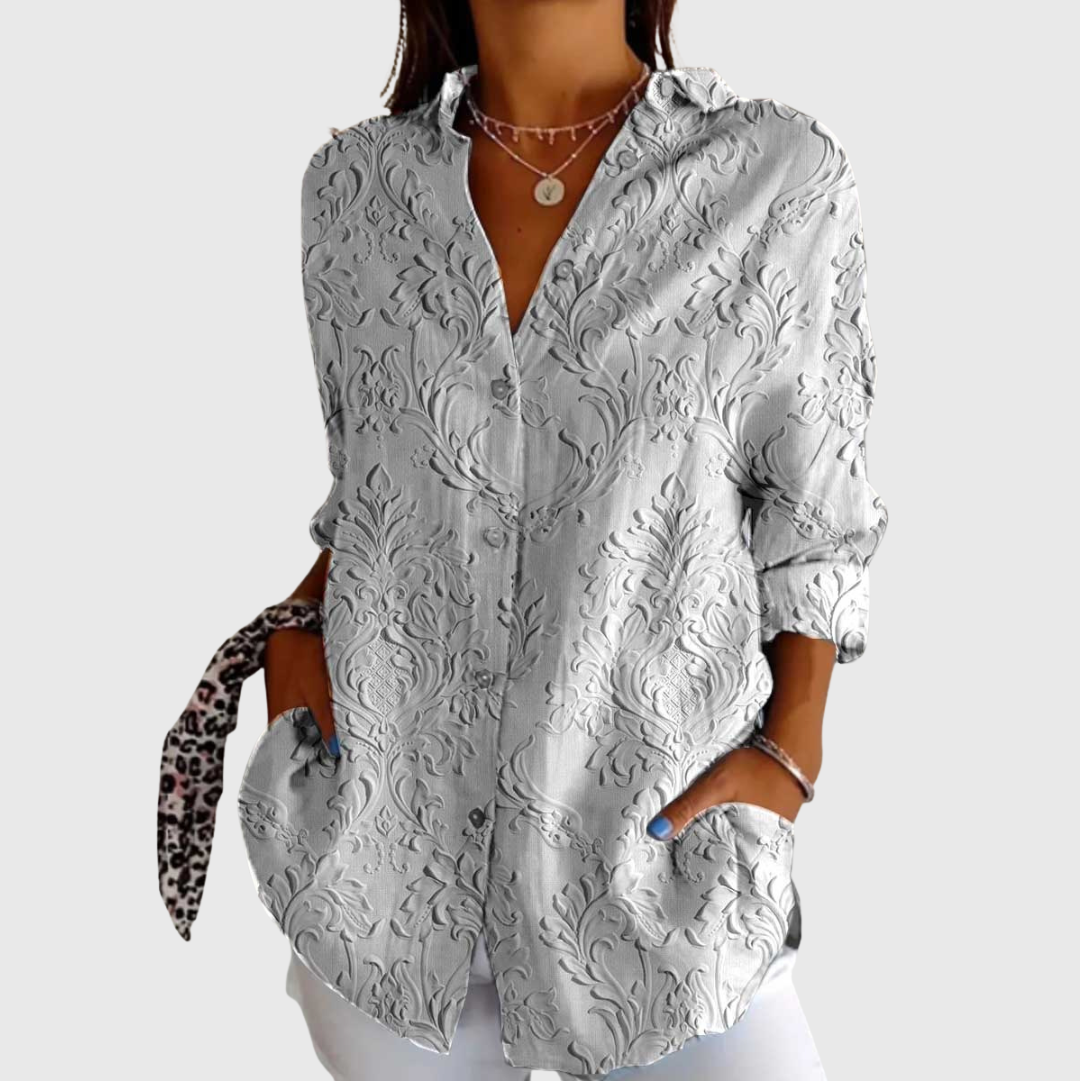 Erin™ | Grey Textured Blouse