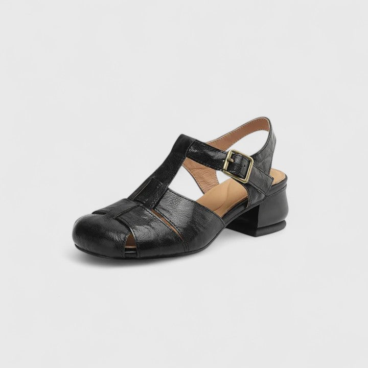 Sarah™ | Closed Toe Block Heel Sandals