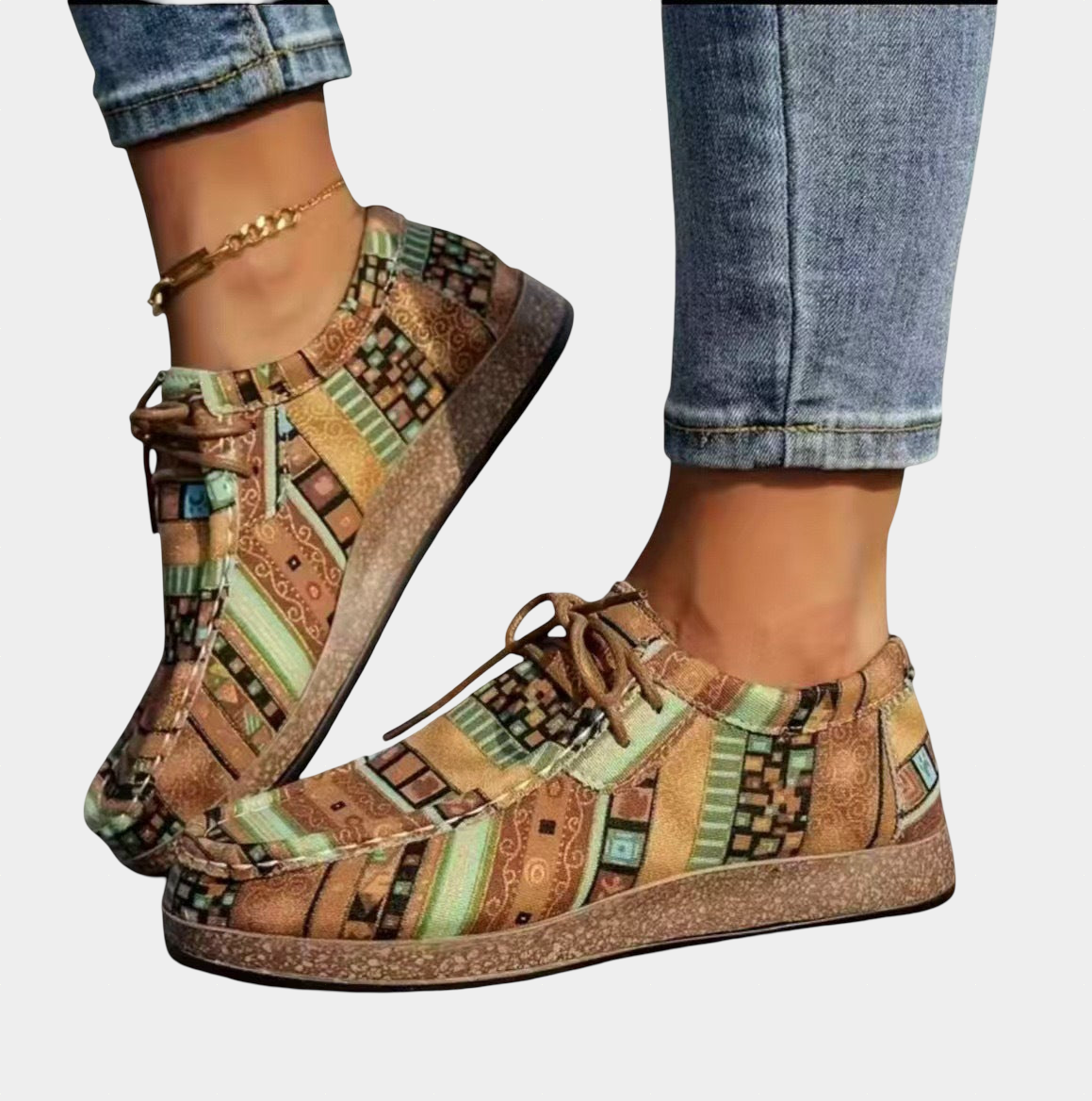 Yolanda™ | Brown Boho Comfort Shoes