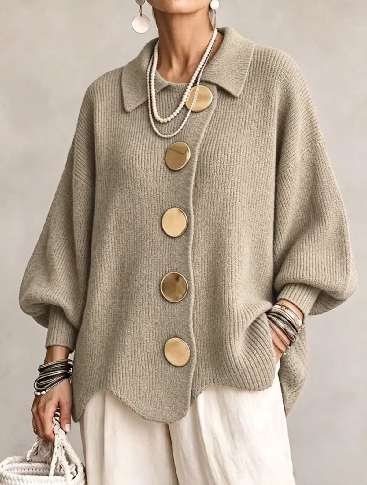 Trish™ | Oversized Collared Cardigan