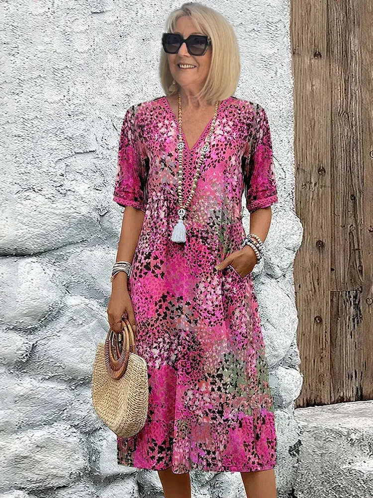 Tracie™ | Printed Tiered Midi Dress