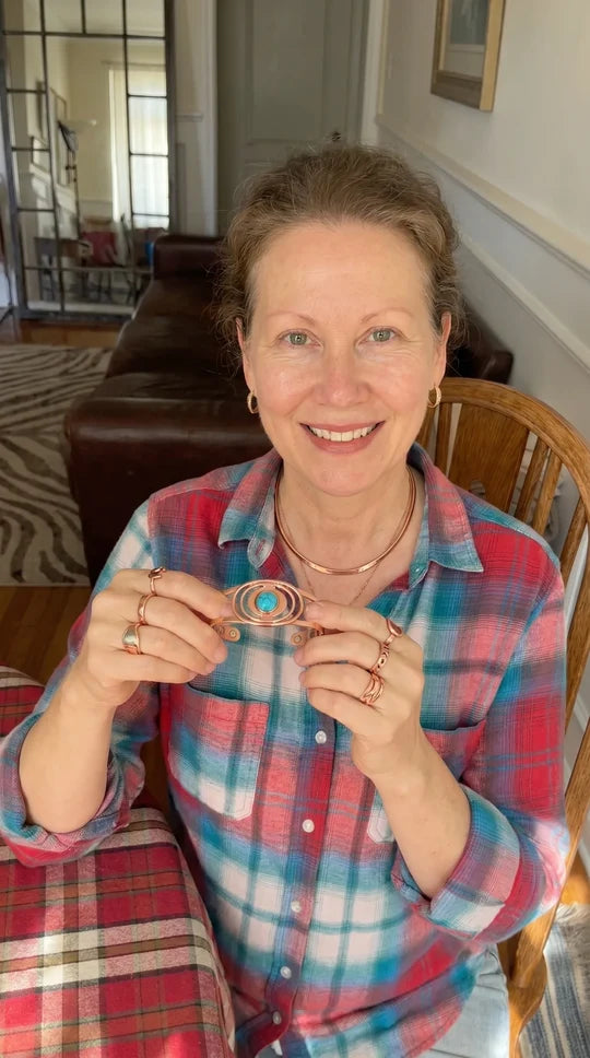 Customer wearing a copper bracelet