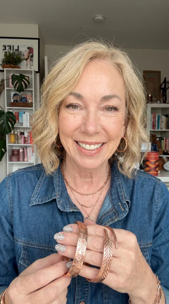 Customer wearing a copper bracelet